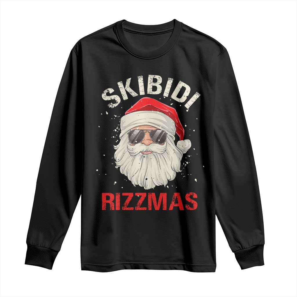 Skibidi Rizzmas Christmas Long Sleeve Shirt Rizz Santa Claus Retro Funny Xmas Gen Alpha Kid TS10 Black Print Your Wear