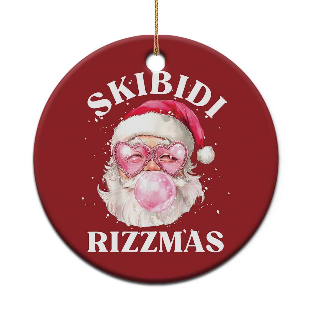 Skibidi Rizzmas Xmas Christmas Ornament Rizz Santa Pink Bubble Gum Funny Xmas Gen Alpha Girl Kids TS10 Print Your Wear