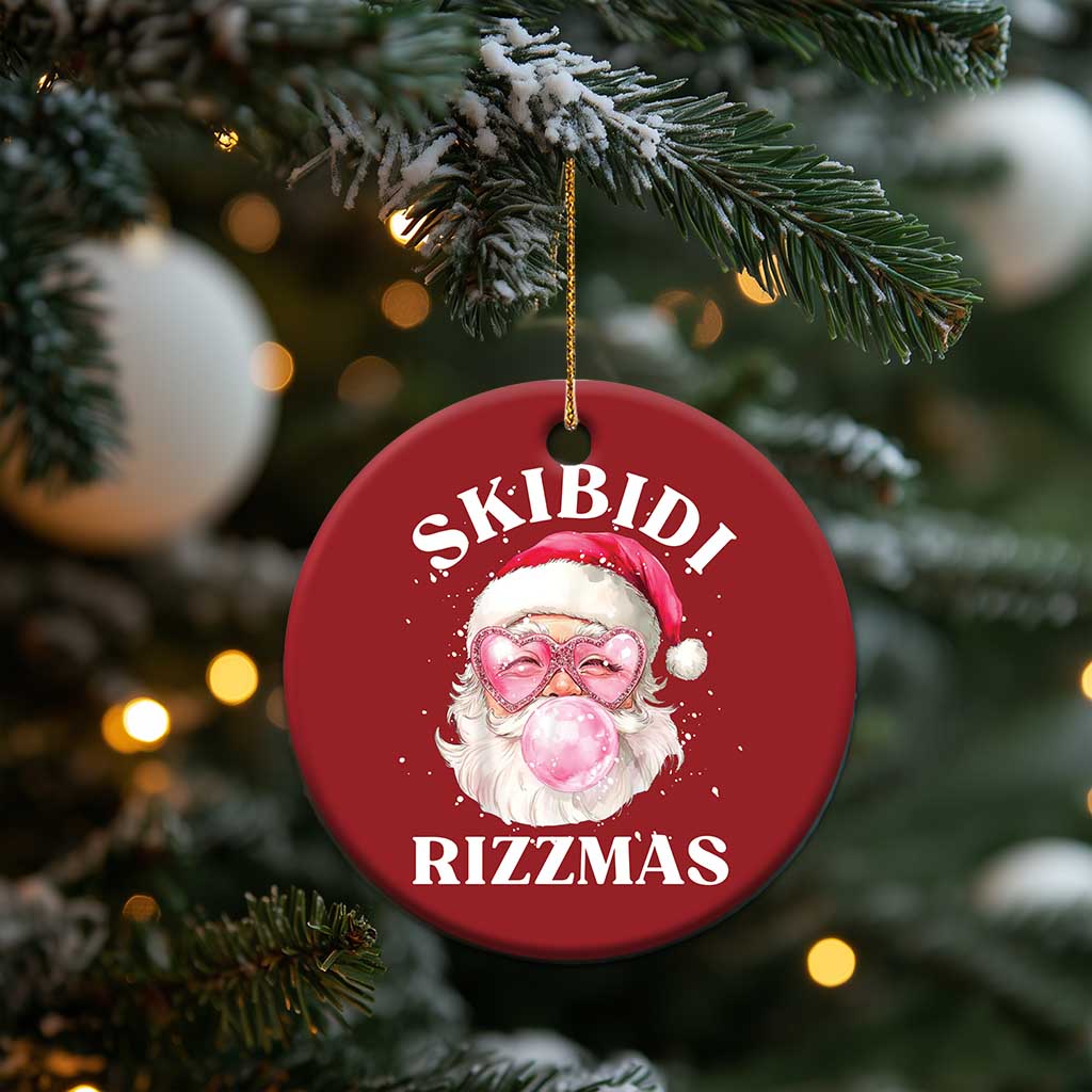 Skibidi Rizzmas Xmas Christmas Ornament Rizz Santa Pink Bubble Gum Funny Xmas Gen Alpha Girl Kids TS10 Print Your Wear