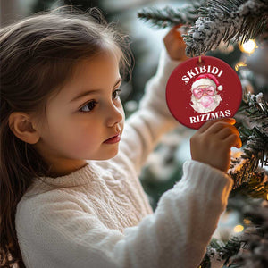 Skibidi Rizzmas Xmas Christmas Ornament Rizz Santa Pink Bubble Gum Funny Xmas Gen Alpha Girl Kids TS10 Print Your Wear