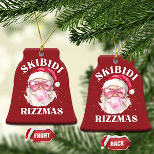 Skibidi Rizzmas Xmas Christmas Ornament Rizz Santa Pink Bubble Gum Funny Xmas Gen Alpha Girl Kids TS10 Bell Flake Red Print Your Wear