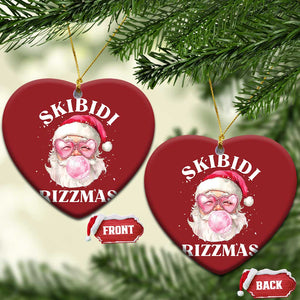 Skibidi Rizzmas Xmas Christmas Ornament Rizz Santa Pink Bubble Gum Funny Xmas Gen Alpha Girl Kids TS10 Heart Red Print Your Wear