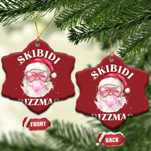 Skibidi Rizzmas Xmas Christmas Ornament Rizz Santa Pink Bubble Gum Funny Xmas Gen Alpha Girl Kids TS10 Snow Flake Red Print Your Wear