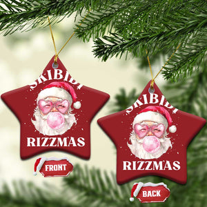 Skibidi Rizzmas Xmas Christmas Ornament Rizz Santa Pink Bubble Gum Funny Xmas Gen Alpha Girl Kids TS10 Star Red Print Your Wear