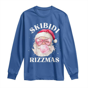 Skibidi Rizzmas Christmas Long Sleeve Shirt Rizz Santa Pink Bubble Gum Funny Xmas Gen Alpha Girl Kids TS10 Royal Blue Print Your Wear