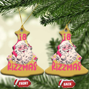 Skibidi Rizzmas Santa Christmas Ornament Rizz Santa Pink Groovy Funny Xmas Gen Alpha Girl Kids TS10 Christmas Tree Gold Print Your Wear