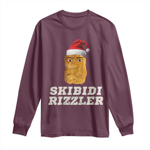 Christmas Skibidi Toilet Rizzler Long Sleeve Shirt Meme Funny Memes Brainrot Rizz TS10 Maroon Print Your Wear