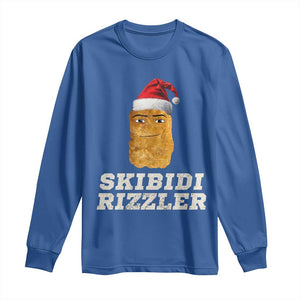 Christmas Skibidi Toilet Rizzler Long Sleeve Shirt Meme Funny Memes Brainrot Rizz TS10 Royal Blue Print Your Wear