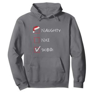 Nice Naughty Skibidi List Santa Claus Sarcastic Hoodie TS10 Charcoal Print Your Wear