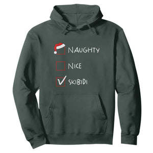 Nice Naughty Skibidi List Santa Claus Sarcastic Hoodie TS10 Dark Forest Green Print Your Wear