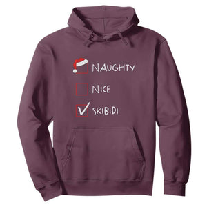 Nice Naughty Skibidi List Santa Claus Sarcastic Hoodie TS10 Maroon Print Your Wear