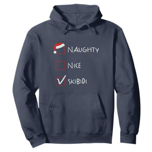 Nice Naughty Skibidi List Santa Claus Sarcastic Hoodie TS10 Navy Print Your Wear