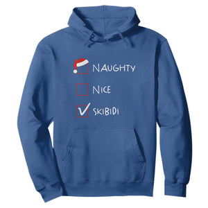 Nice Naughty Skibidi List Santa Claus Sarcastic Hoodie TS10 Royal Blue Print Your Wear