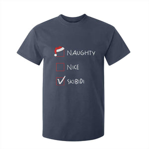 Nice Naughty Skibidi List Santa Claus Sarcastic T Shirt For Kid TS10 Navy Print Your Wear