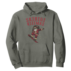 Skibidi Rizzmas Christmas Hoodie Rizz Santa Claus Skater Skateboard Skateboarder Kid Cool TS10 Military Green Print Your Wear