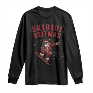 Skibidi Rizzmas Christmas Long Sleeve Shirt Rizz Santa Claus Skater Skateboard Skateboarder Kid Cool TS10 Black Print Your Wear