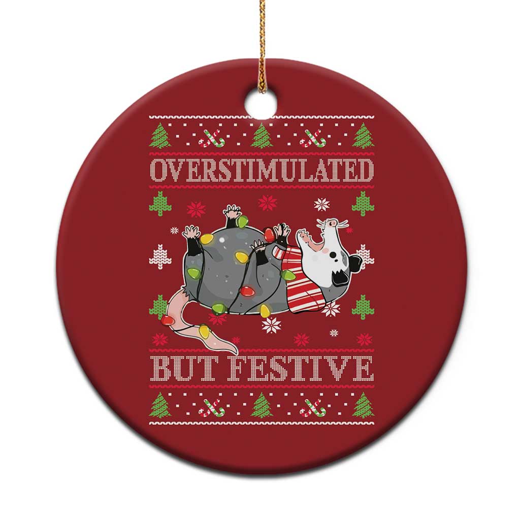 Possum Xmas Christmas Ornament Overstimulated But Festive TS10 Print Your Wear