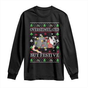 Possum Christmas Long Sleeve Shirt Overstimulated But Festive Ugly Christmas TS10 Black Print Your Wear