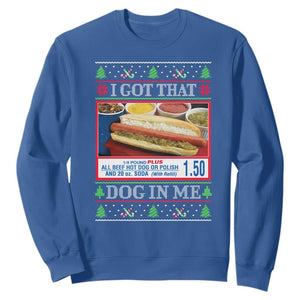 I Got That Dog in Me Ugly Christmas Sweatshirt Keep 150 Dank Meme Hot Dog Combo TS10 Royal Blue Print Your Wear