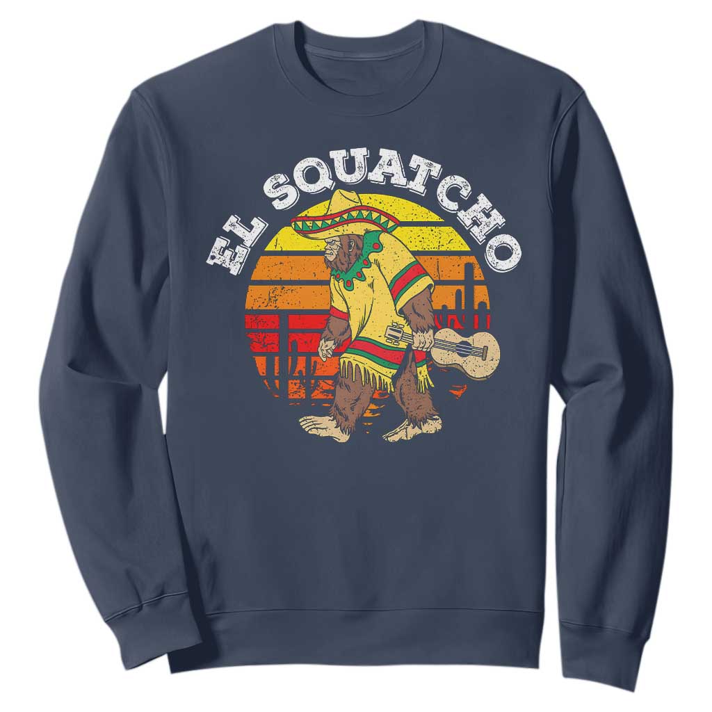 El Squatcho Bigfoot Sweatshirt Mexican Sasquatch Cinco De Mayo TS10 Navy Print Your Wear