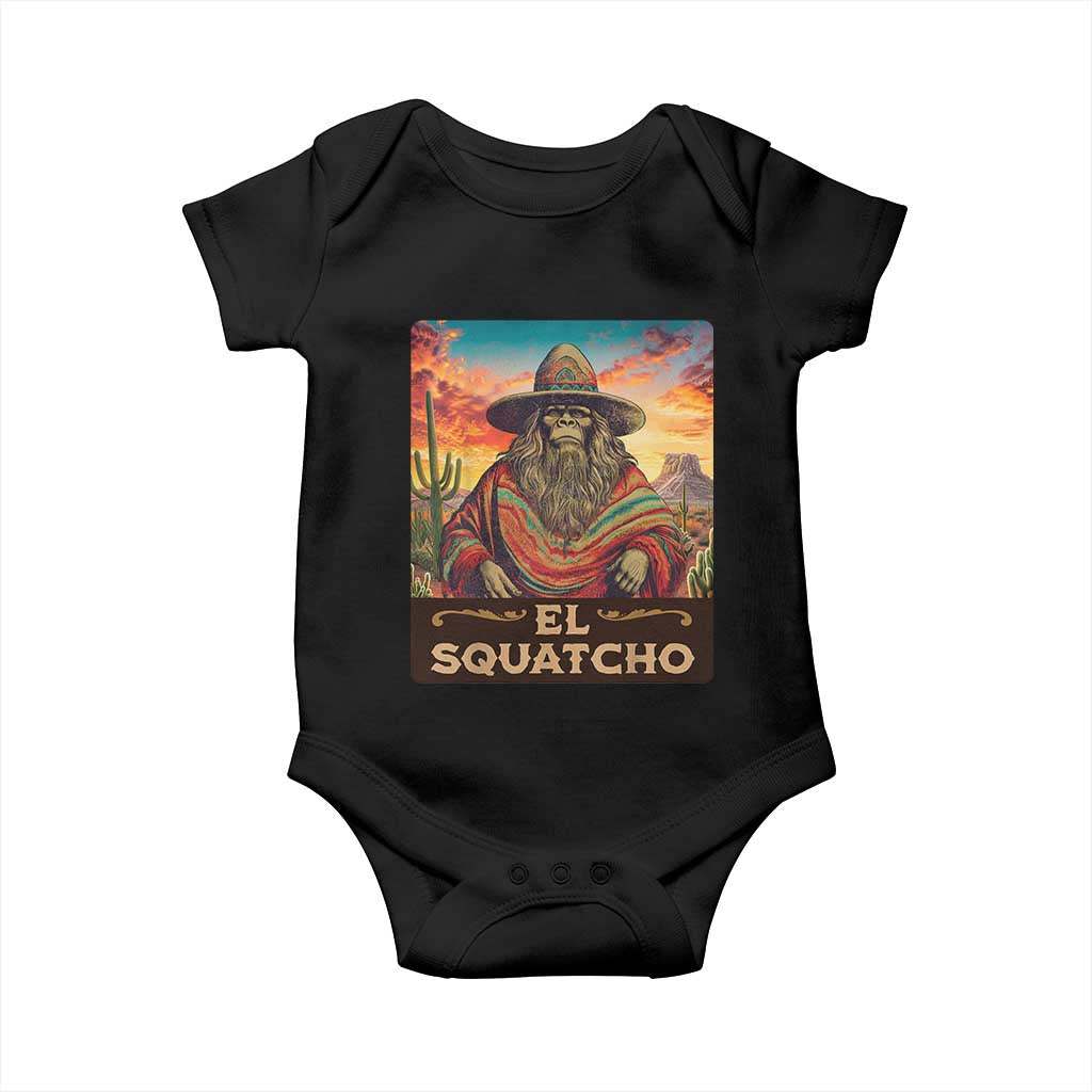 El Squatcho Bigfoot Baby Onesie Mexican Sasquatch Lovers Cinco De Mayo TS10 Black Print Your Wear