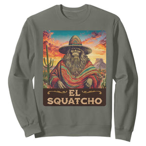 El Squatcho Bigfoot Sweatshirt Mexican Sasquatch Lovers Cinco De Mayo TS10 Military Green Print Your Wear