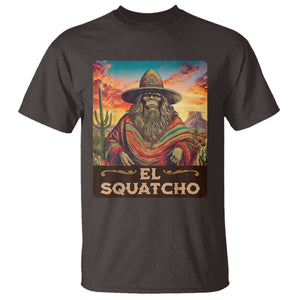 El Squatcho Bigfoot T Shirt Mexican Sasquatch Lovers Cinco De Mayo TS10 Dark Chocolate Print Your Wear