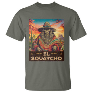 El Squatcho Bigfoot T Shirt Mexican Sasquatch Lovers Cinco De Mayo TS10 Military Green Print Your Wear