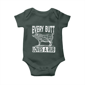 BBQ Baby Onesie Pork Butt Rub Dad Grill Gift TS10 Dark Forest Green Print Your Wear