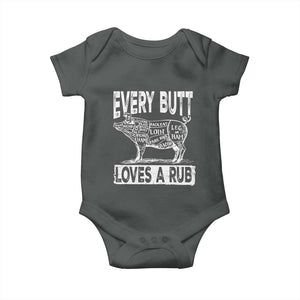 BBQ Baby Onesie Pork Butt Rub Dad Grill Gift TS10 Dark Heather Print Your Wear