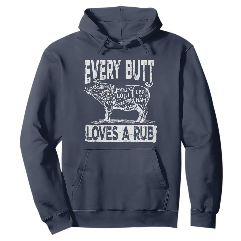BBQ Hoodie Pork Butt Rub Dad Grill Gift TS10 Navy Print Your Wear