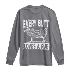 BBQ Long Sleeve Shirt Pork Butt Rub Dad Grill Gift TS10 Charcoal Print Your Wear