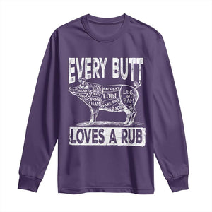 BBQ Long Sleeve Shirt Pork Butt Rub Dad Grill Gift TS10 Purple Print Your Wear