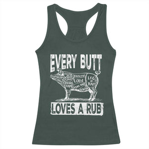 BBQ Racerback Tank Top Pork Butt Rub Dad Grill Gift TS10 Dark Forest Green Print Your Wear