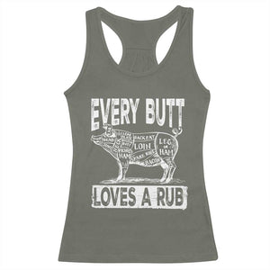 BBQ Racerback Tank Top Pork Butt Rub Dad Grill Gift TS10 Military Green Print Your Wear