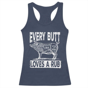 BBQ Racerback Tank Top Pork Butt Rub Dad Grill Gift TS10 Navy Print Your Wear