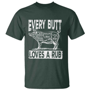 BBQ T Shirt Pork Butt Rub Dad Grill Gift TS10 Dark Forest Green Print Your Wear