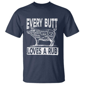 BBQ T Shirt Pork Butt Rub Dad Grill Gift TS10 Navy Print Your Wear