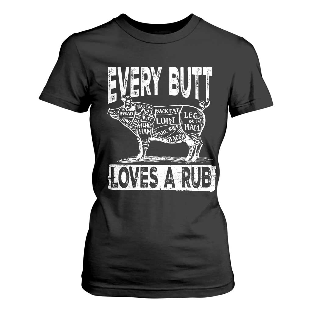 BBQ T Shirt For Women Pork Butt Rub Dad Grill Gift TS10 Black Print Your Wear