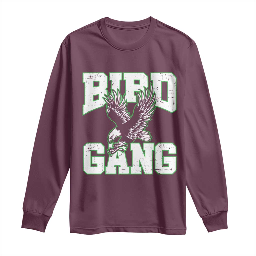 Bird Gang Long Sleeve Shirt Vintage 90s Style Classic EF Fly TS10 Maroon Print Your Wear