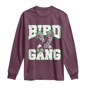 Bird Gang Long Sleeve Shirt Vintage 90s Style Classic EF Fly TS10 Maroon Print Your Wear