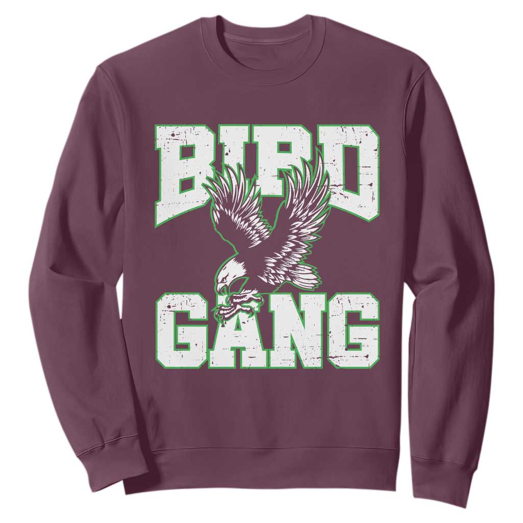 Bird Gang Sweatshirt Vintage 90s Style Classic EF Fly TS10 Maroon Print Your Wear