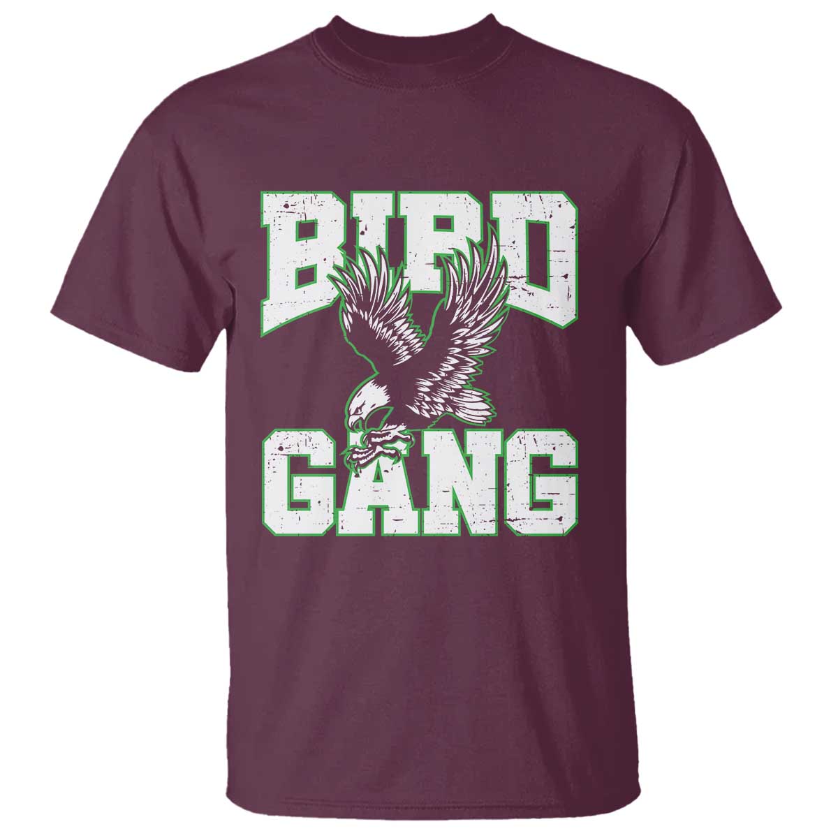 Bird Gang T Shirt Vintage 90s Style Classic EF Fly TS10 Maroon Print Your Wear
