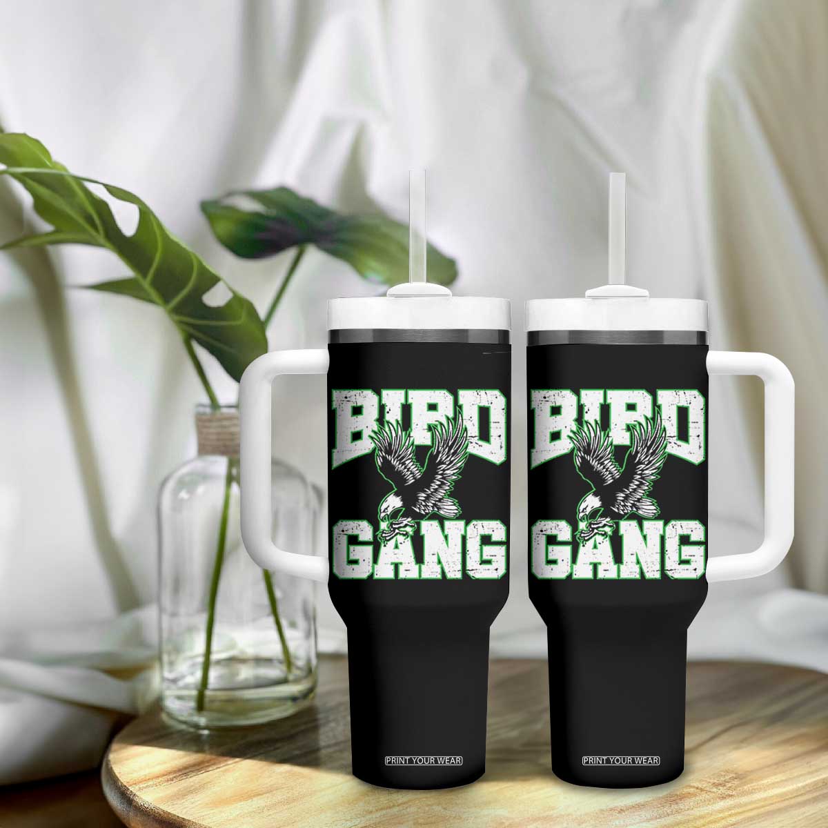 Bird Gang Tumbler With Handle Vintage 90s Style Classic EF Fly TS10 Print Your Wear
