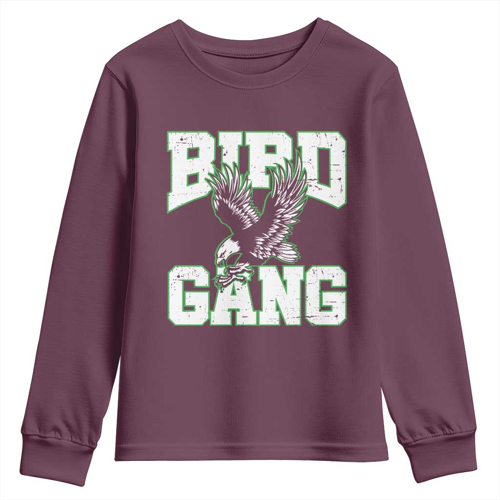 Bird Gang Youth Sweatshirt Vintage 90s Style Classic EF Fly TS10 Maroon Print Your Wear