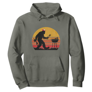 Bigfoot BBQ Hoodie Funny Barbecue Sasquatch Lovers Dad Grill Gift TS10 Military Green Print Your Wear