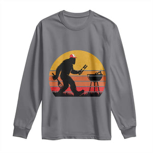 Bigfoot BBQ Long Sleeve Shirt Funny Barbecue Sasquatch Lovers Dad Grill Gift TS10 Charcoal Print Your Wear