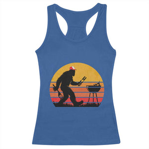 Bigfoot BBQ Racerback Tank Top Funny Barbecue Sasquatch Lovers Dad Grill Gift TS10 Royal Blue Print Your Wear