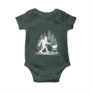 Bigfoot BBQ Baby Onesie Funny Sasquatch Barbecue Dad Grill Gift TS10 Dark Forest Green Print Your Wear