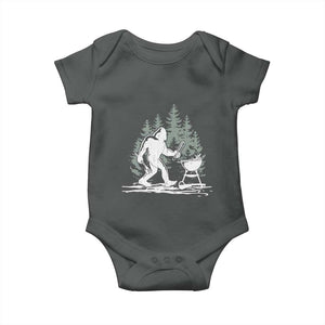 Bigfoot BBQ Baby Onesie Funny Sasquatch Barbecue Dad Grill Gift TS10 Dark Heather Print Your Wear